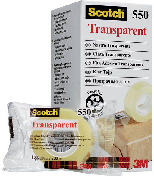 Scotch Plakband 550 19mmx33m transparant