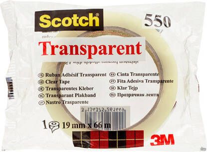 Scotch Plakband 550 19mmx66m transparant