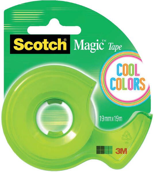 Scotch Plakband 810 19mmx19m onzichtbaar + afroller in Cool Colors