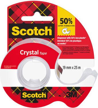Scotch Plakband Crystal 600 19mmx25m transparant + afroller