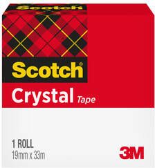 Scotch Plakband Crystal ft 19 mm x 33 m doos met 1 rolletje