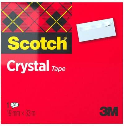 Scotch Plakband Crystal ft 19 mm x 33 m doos met 1 rolletje