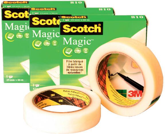 Scotch Plakband Magic 810 12mmx33m onzichtbaar mat