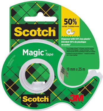 Scotch Plakband Magic 810 19mmx25m onzichtbaar + afroller