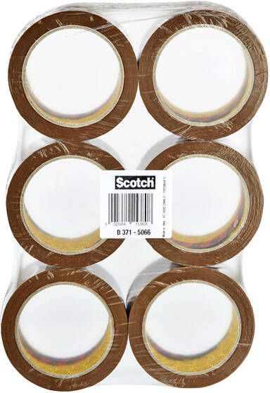 Scotch verpakkingsplakband Classic ft 50 mm x 66 m bruin pak van 6 rollen