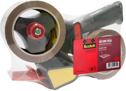 Scotch verpakkingstape Heavy ft 50 mm x 66 m bruin 2 rollen met Pistol Grip dispenser