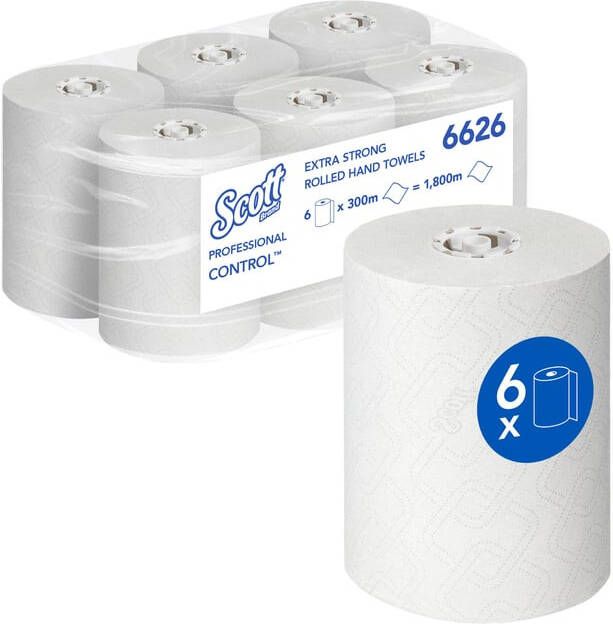 Scott Handdoekrol Control 1-laags 300m wit 6626