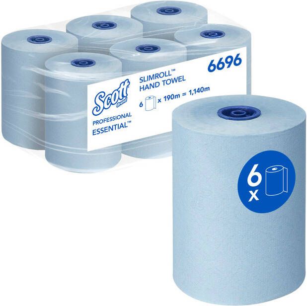 Scott Handdoekrol Essential Slimroll 1-laags 190m blauw 6696