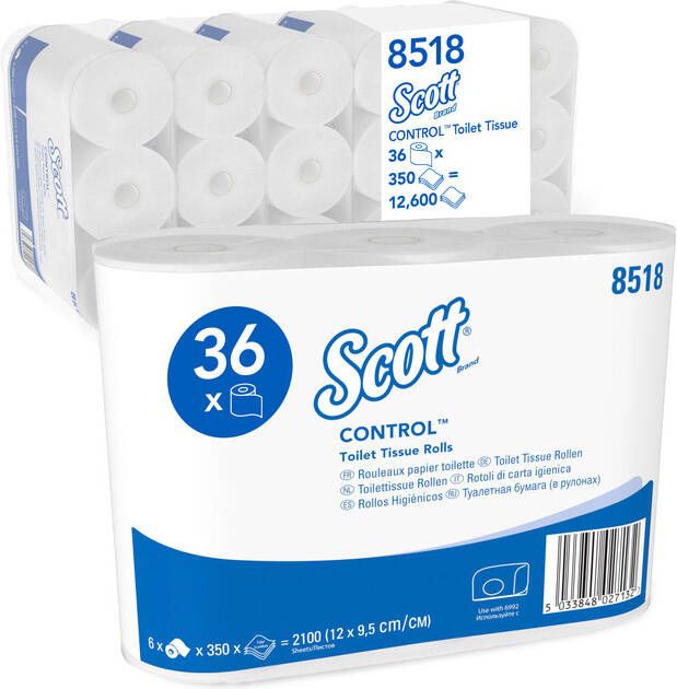 Scott Toiletpapier Control 3-laags 350vel wit 8518