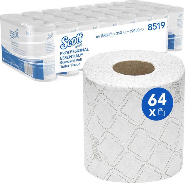 Scott Toiletpapier Essential 2-laags 350 vel wit 8519