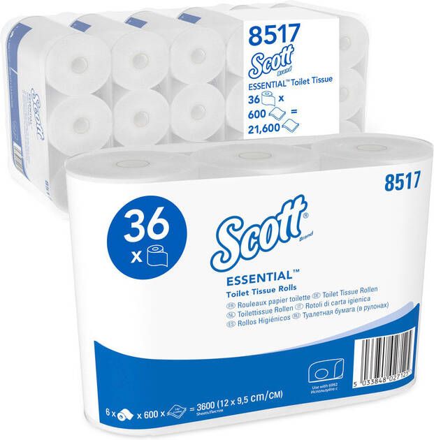 Scott Toiletpapier Essential 2-laags 600vel wit 8517