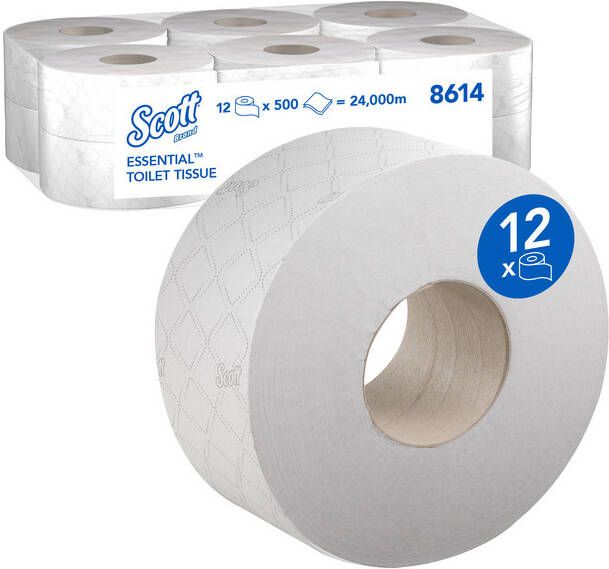 Scott Toiletpapier Essential Jumbo 2-laags 200m wit 8614