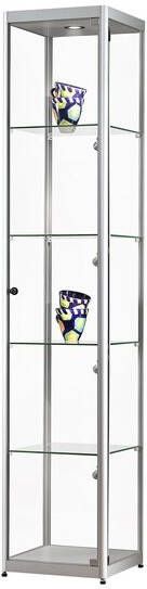Sdb Vitrine 115-400 zilver led mag 400x400x2000mm