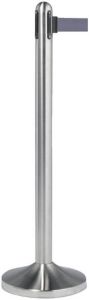 Securit Afzetpaal RVS met rolband 210cm grijs