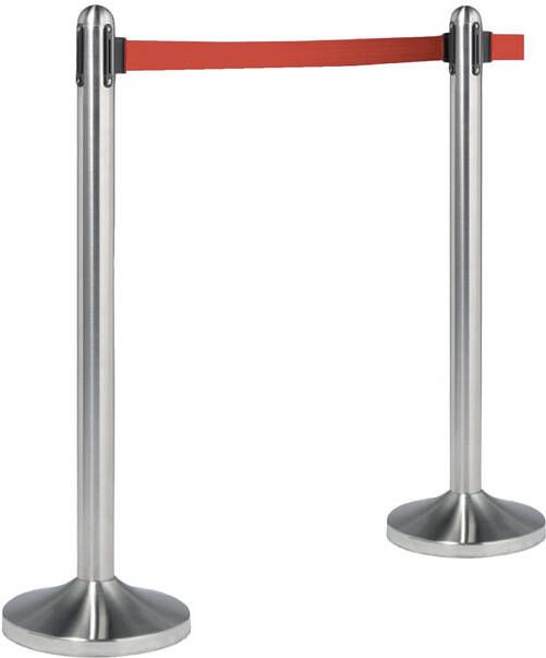 Securit Afzetpaal RVS met rolband 210cm rood - Foto 1