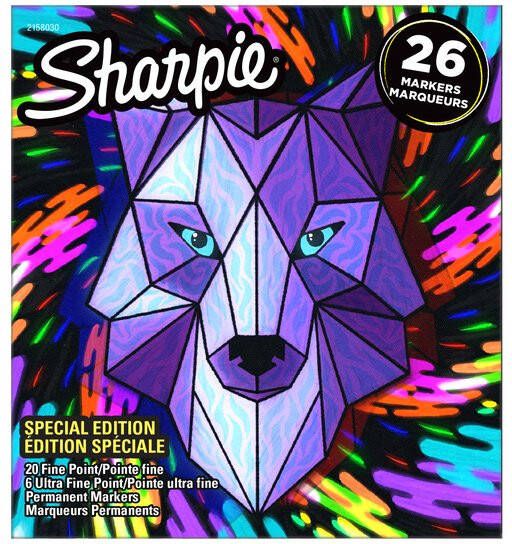 Sharpie permanente marker Wolf Pack fijn blister van 26 stuks assorti