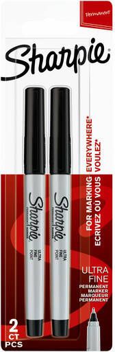 Sharpie Viltstift rond ultra fine zwart blister Ã  2 stuks