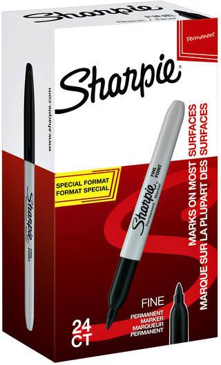 Sharpie Viltstift rond 1.0mm F valuepack 20+4 gratis zwart