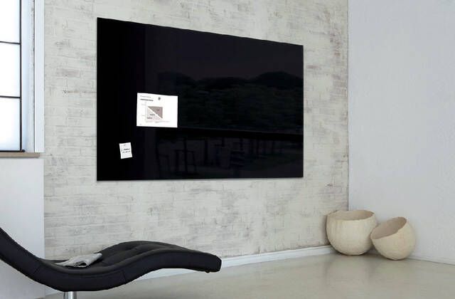 Sigel glasmagneetbord XL Artverum 1200x900x18mm zwart