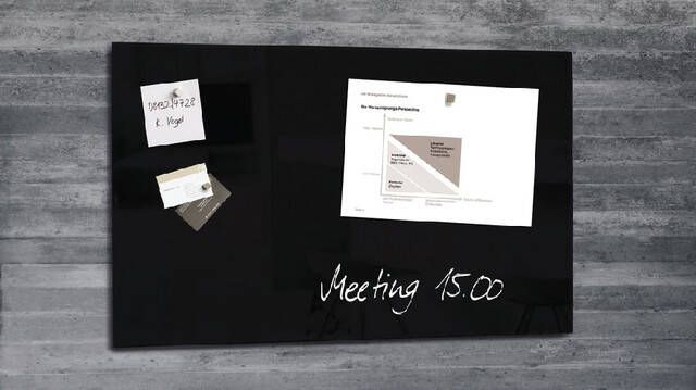 Sigel glasmagneetbord Artverum 780x480x15mm zwart
