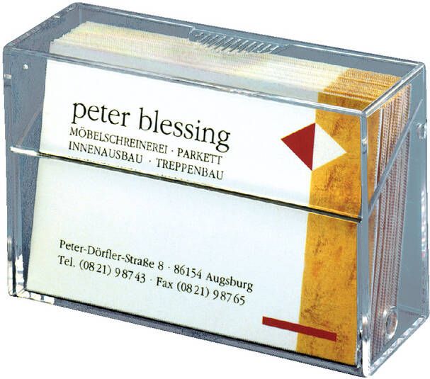 Sigel Visitekaartbox VA110 voor 100 kaarten 86x56mm acryl glashelder