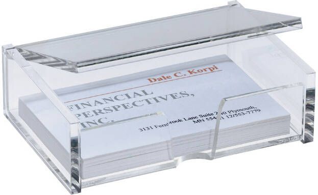 Sigel Visitekaartbox VA112 voor 80 kaarten 90x58mm acryl glashelder