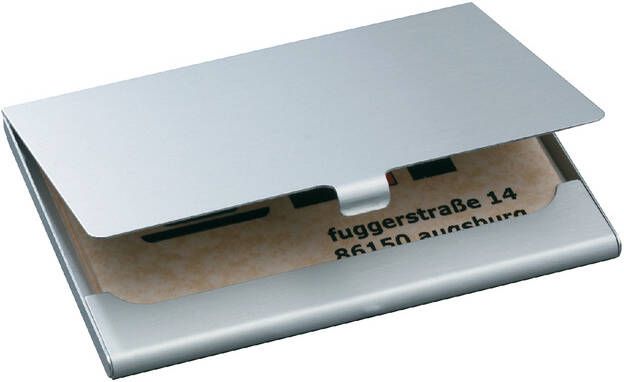 Sigel Visitekaarthouder VZ136 twin 2 vakken voor 2x15 kaarten 91x58mm graveerbaar aluminium mat zilver