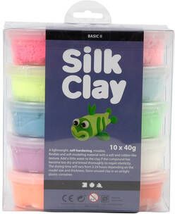 Silk Clay Klei basic-2 10 x 40gr 10 neon kleuren