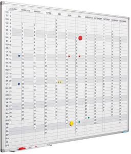Smit Visual Planbord Softline profiel 8mm Verticaal jaar NL incl. maand - dagen - cijferstroken