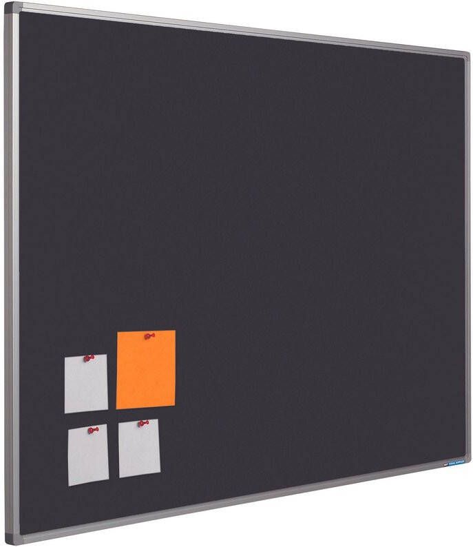 Smit Visual Prikbord Softline profiel 16mm bulletin 90x180cm zwart
