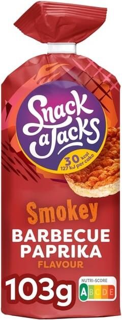 Snack-a-Jacks Rijstwafel BBQ paprika pak 103 gram