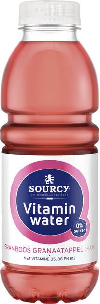 Sourcy vitaminewater fles van 50cl framboos granaatappel pak van 6 stuks