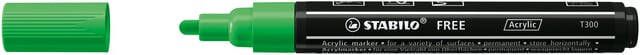 Stabilo Acrylmarker Free Acrylic T300 bladgroen