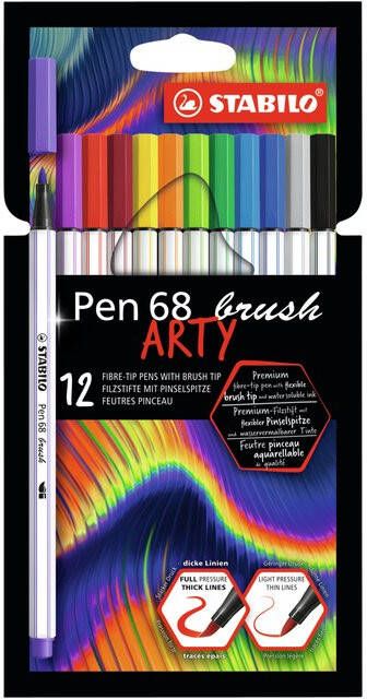 Stabilo Brushstift ARTY Pen 68 etuiÃ 12 kleuren