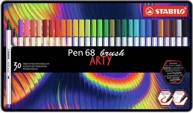 Stabilo Brushstift Pen 568 Arty blikÃƒÆ 30 kleuren
