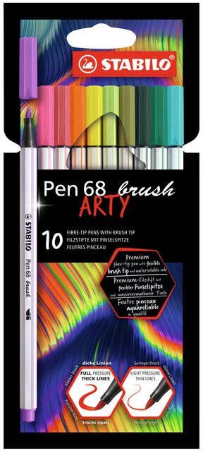 Stabilo Brushstift Pen 568 Arty etuiÃƒÆ 10 kleuren