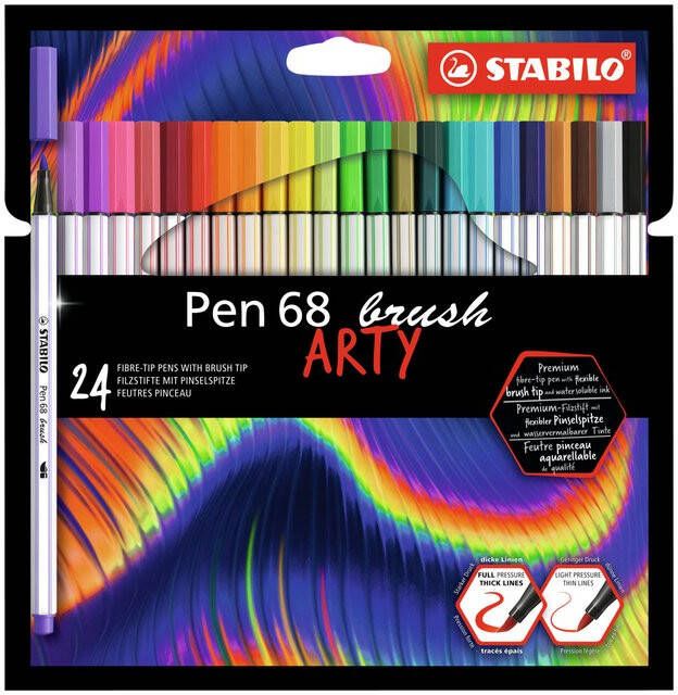 Stabilo Brushstift Pen 568 Arty etuiÃƒÆ 24 kleuren