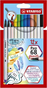Stabilo Brushstift Pen 568 12 21 etui Ã  12 kleuren