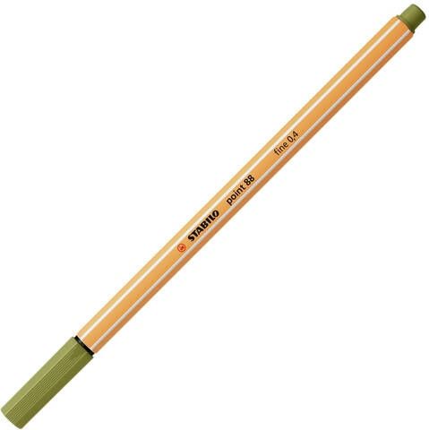 Stabilo point 88 fineliner mud green (moddergroen)