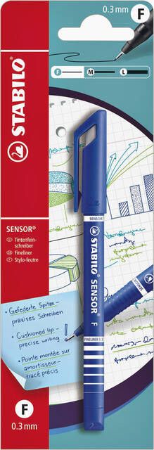 Stabilo Fineliner Sensor 10195 fijn blauw blister Ã  1 stuk