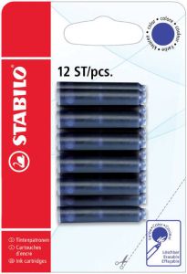 Stabilo Inktpatroon blauw blister à 12 stuks
