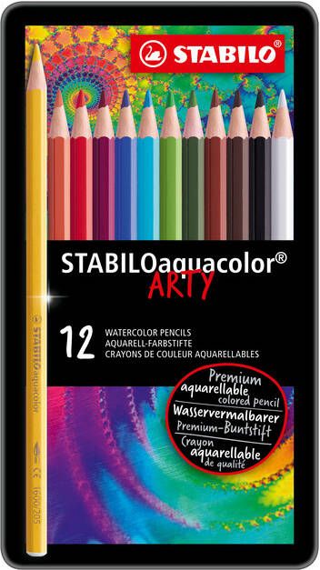 Stabilo Kleurpotloden aquacolor 1612 blikÃƒ 12 kleuren