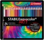 Stabilo aquacolor kleurpotlood metalen doos van 24 stuks in geassorteerde kleuren - Thumbnail 2