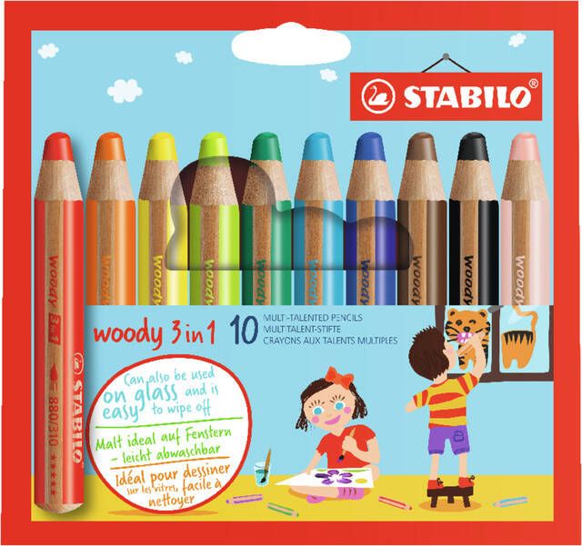 Stabilo Kleurpotloden Woody 880 10 etuiÃƒ 10 kleuren