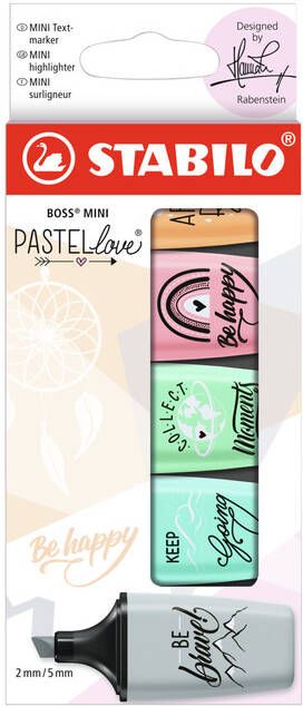 Stabilo Markeerstift Boss mini Pastellove etuiÃƒÆ 5 kleuren