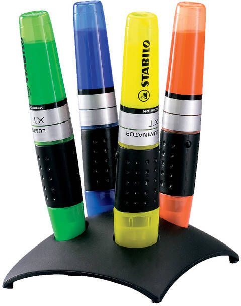 Stabilo LUMINATOR markeerstift deskset van 4 stuks in geassorteerde kleuren