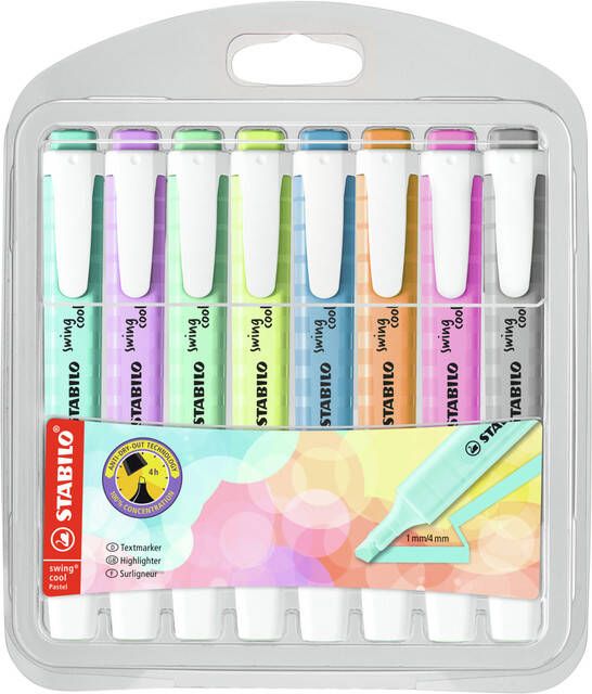 Stabilo Markeerstift Swing cool 275 8 pastel assorti etui Ã  8 stuks