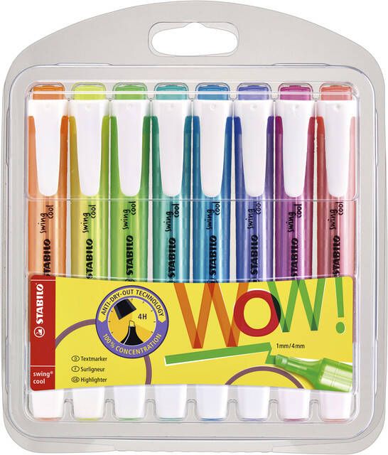 Stabilo Markeerstift Swing cool 275 8 Wow assorti etui Ã  8 stuks