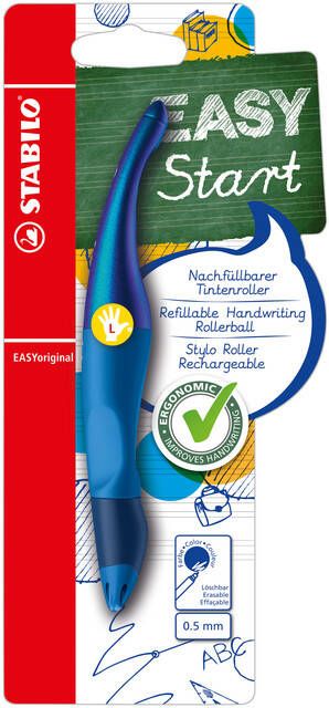 Stabilo Rollerpen Easyoriginal linkshandig holograph edition medium blauw blister Ã  1 stuk