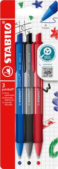 Stabilo Balpen pointball colorful medium assorti blister ?? 3 stuks